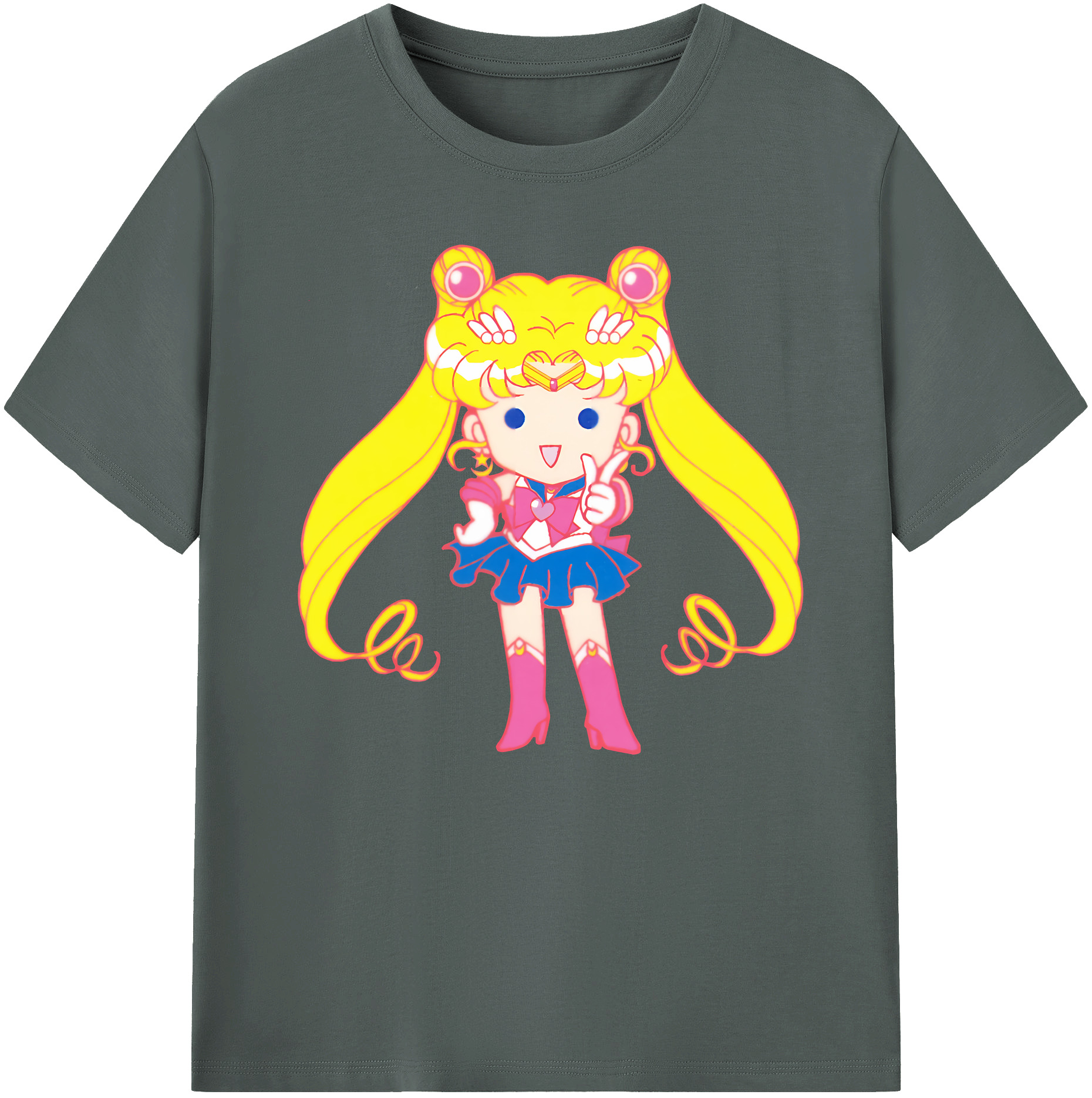 （画像用） 美少女戦士セーラームーン 月野 うさぎ つきの うさぎ Sailor Moon Tsukino Usagi 綿100％ メンズ半袖Tシャツ｜肌触りやわらか＆通気性